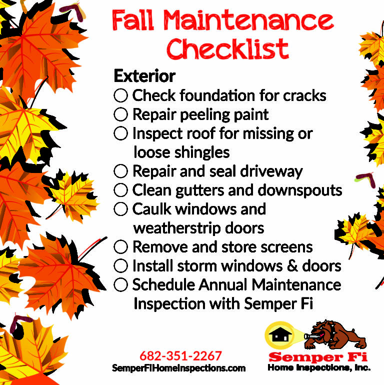 Fall Maintenance Checklist: Exterior - Dallas / Fort Worth Home Inspections
