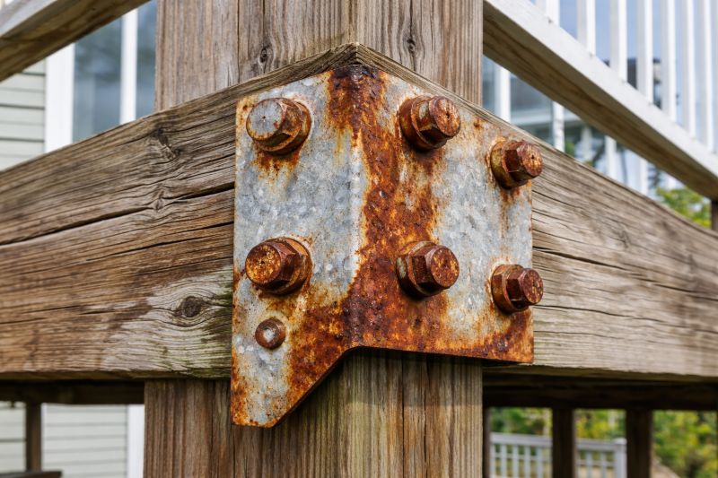 Salt-air corrosion affecting exterior metal components